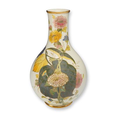 Sale Photo Thumbnail #316: Wedgwood Ivory Ware Gilded Floral Porcelain Vase
