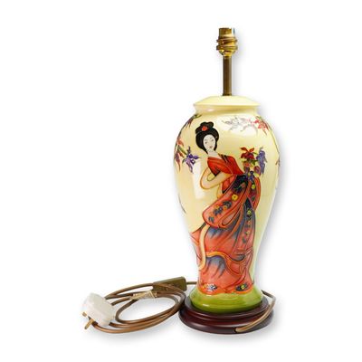 Sale Photo Thumbnail #362: Moorcroft Pottery Rare Unique Lamp, Geisha