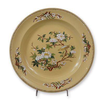 Sale Photo Thumbnail #113: Wedgwood Etruria Yellow Ground Earthenware Charger, Cuckoo Pattern