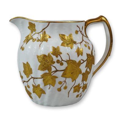 Sale Photo Thumbnail #118: Wedgwood Victorian Gilded Ivy Pattern Bone China Pitcher