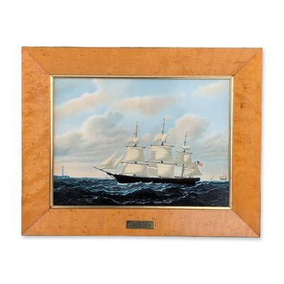 Sale Photo Thumbnail #326: Wedgwood of Etruria & Barlaston by William Bradford Framed Nautical Porcelain Tile, Dashing Wave