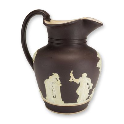 Sale Photo Thumbnail #336: Wedgwood Chocolate Brown Jasperware Portland Vase Jug, c. 1875