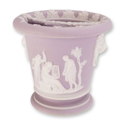 Sale Photo Thumbnail #347: Wedgwood Lilac Jasperware Dip Classical Motif Vase