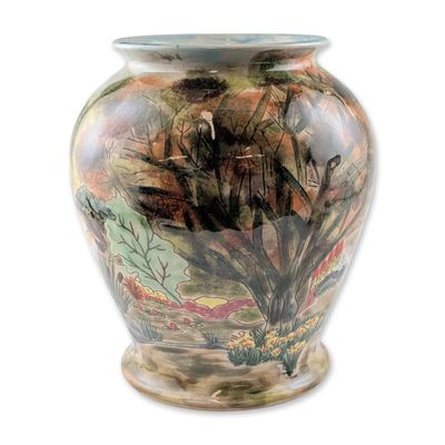 Sale Photo Thumbnail #394: Cobridge Stoneware Landscape and Garden Vase
