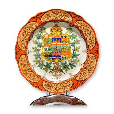 Sale Photo Thumbnail #311: Wedgwood Etruria Earthenware Commemorative Plate, Dominion of Canada Coat of Arms