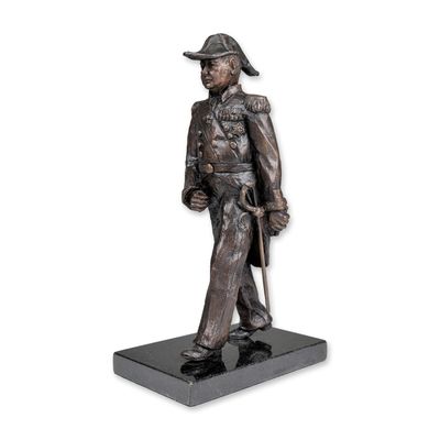 Winston Churchill Solid Bronze Military Sculpture