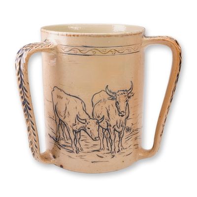 Doulton Lambeth Cattle Motif Tyg by Hannah Barlow