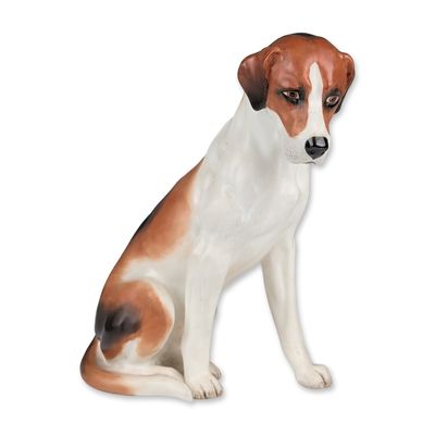 Sale Photo Thumbnail #235: Royal Worcester Seated Foxhound Porcelain Figurine
