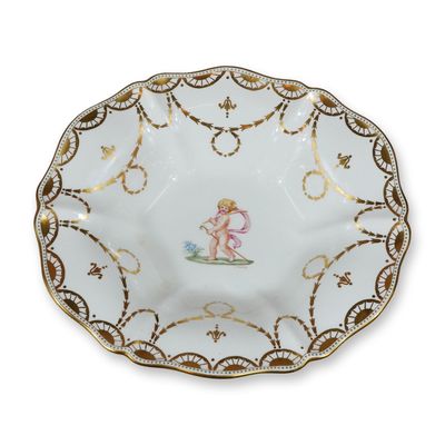 Sale Photo Thumbnail #324: Wedgwood Hand-Painted Porcelain Footed Compote by Joseph Thorley