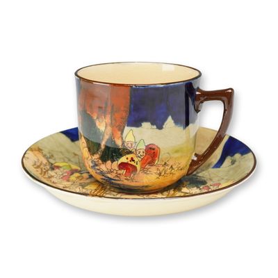 Sale Photo Thumbnail #384: Royal Doulton Porcelain Seriesware Cup and Saucer, Gnomes D4697