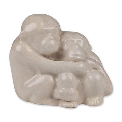 Sale Photo Thumbnail #206: Royal Doulton Lambeth Stoneware Figurine, Monkeys Cuddling