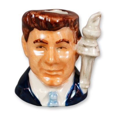 Royal Doulton Prototype Colorway Tiny Character Jug, John F. Kennedy