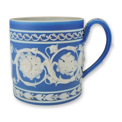 Sale Photo Thumbnail #337: Wedgwood Blue Jasperware Zodiac Demitasse Coffee Cup, Sagittarius