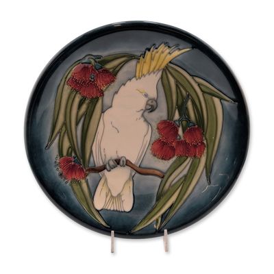 Sale Photo Thumbnail #361: Moorcroft Pottery Trial Cockatoo Motif Cabinet Charger