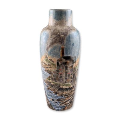 Sale Photo Thumbnail #393: Cobridge Stoneware by Philip Gibson Cornish Tin Mine Vase