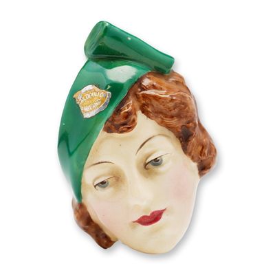 Royal Doulton Porcelain Wall Masks, Lady in Stylish Hat HN1613