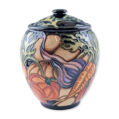 Sale Photo Thumbnail #356: Moorcroft Pottery by Kerry Goodwin Lidded Jar, Vegetable Patch