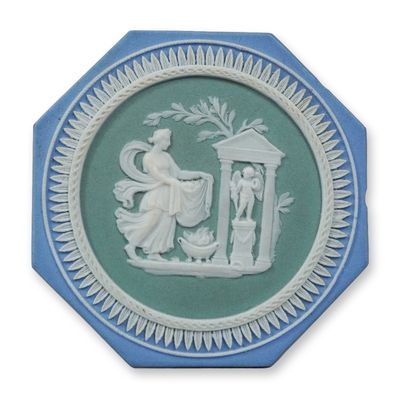 Sale Photo Thumbnail #345: Wedgwood Tri-Color Jasperware Octagonal Plaque