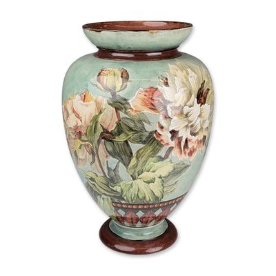 Sale Photo Thumbnail #396: Doulton Lambeth by Mary Butterton and Agnes Sandes Faience Floral Vase