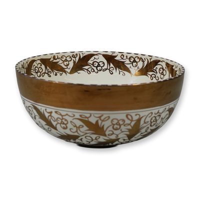 Sale Photo Thumbnail #200: Wedgwood Queensware Gold Lustre Art Deco Floral Motif Bowl