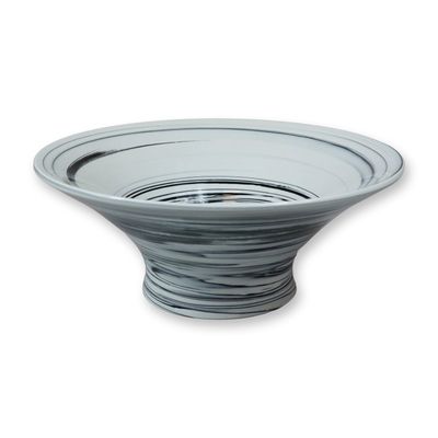 Sale Photo Thumbnail #314: Wedgwood Black and White Agateware Style Pedestal Bowl