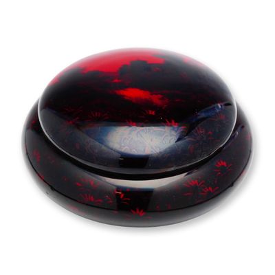 Sale Photo Thumbnail #380: Royal Doulton Flambe Landscape Motif Round Lidded Box