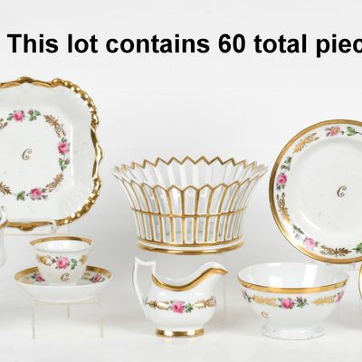 Sale Photo Thumbnail #334: A Paris Porcelain Part Dessert Service, Late 19th Century