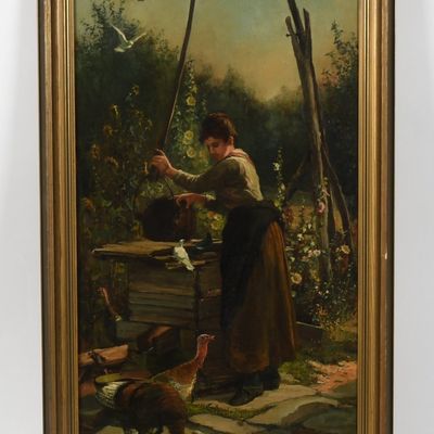 Sale Photo Thumbnail #290: Walter Satterlee (1844-1908) Peasant Girl at the Well