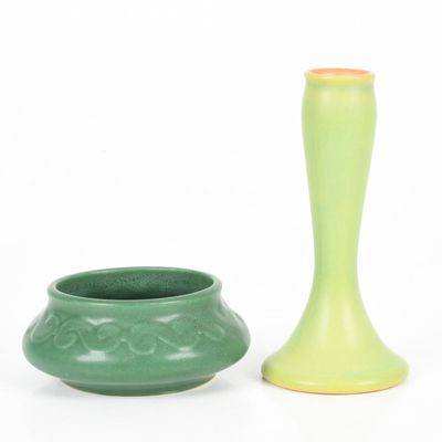 Sale Photo Thumbnail #377: Two Pieces of Roseville Pottery, One Chloron Example