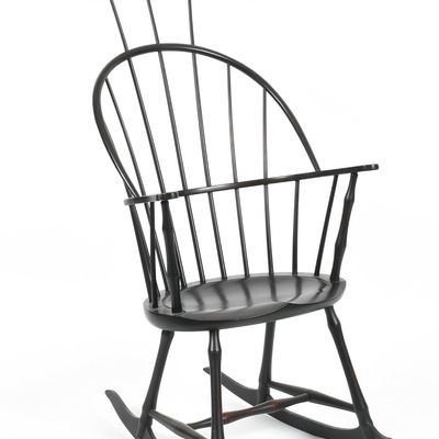 Sale Photo Thumbnail #362: An Ebonized Comb-Back Continuous Arm Rocking Chair, D.R. Dimes, New Hampshire, Late 20th Century