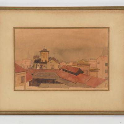 Elizabeth Osborne (Philadelphia, b. 1936), Rooftops of Milan, 1960