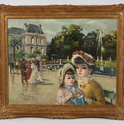 Sale Photo Thumbnail #241: Francois Gerome (French, b. 1895), "Jardin de Luxembourg, Paris"