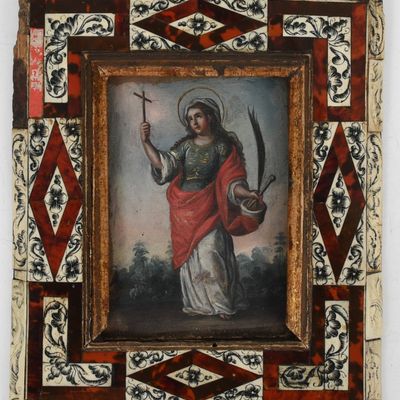 Sale Photo Thumbnail #296: A Painted Icon of St. Martha