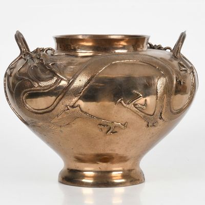 Sale Photo Thumbnail #186: A Large Japanese Brass Jardiniere