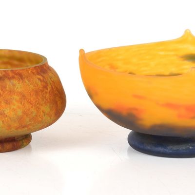 Sale Photo Thumbnail #376: Two French Art Glass Bowls, Early 20th Century