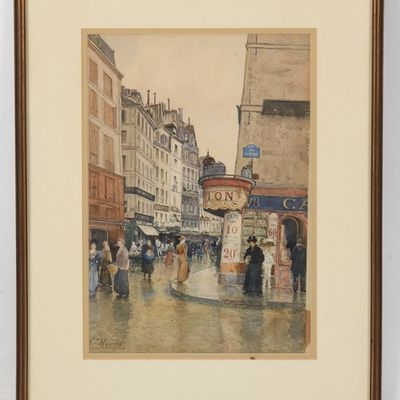 Sale Photo Thumbnail #284: Henri Mouren (French, 1844-1926), Parisian Street Corner