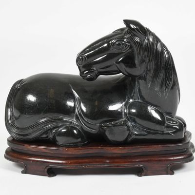 Sale Photo Thumbnail #196: A Large Hardstone Chinese Horse Carving
