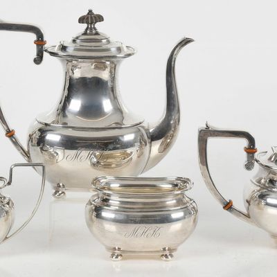 Sale Photo Thumbnail #450: A Five Piece Sterling Silver Tea Set