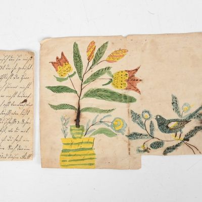 Sale Photo Thumbnail #355: Three Southeastern Pennsylvania Fraktur