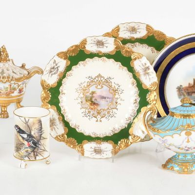 Sale Photo Thumbnail #150: A Collection of English Parcel-Gilt Porcelain Tablewares, 19th Century and Later