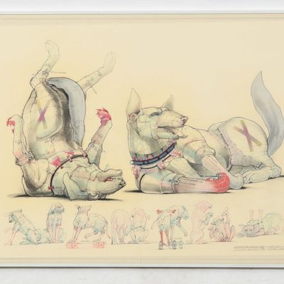 Sale Photo Thumbnail #302: Robert Allen Nelson (Pennsylvania, 1925-2021), "Studies for Ceramic Dogs," 1985