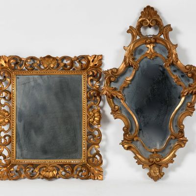Sale Photo Thumbnail #126: Two Italian Rococo-Style Giltwood Mirrors, 20th Century