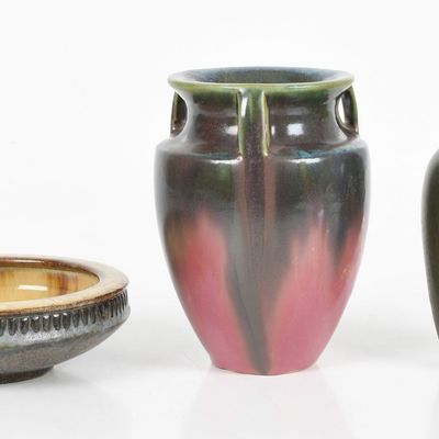 Sale Photo Thumbnail #385: Three Fulper Pottery (Flemington, New Jersey, 1814-1930) Vessels, c. 1920-1930