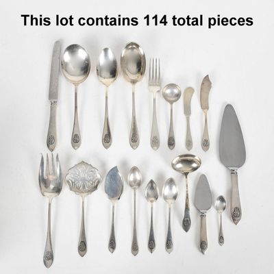 Sale Photo Thumbnail #452: A Watson Co. Sterling Silver Flatware Service