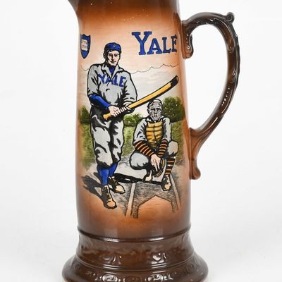 Sale Photo Thumbnail #369: Yale Baseball-Decorated Ceramic Pitcher, c. 1900-1910