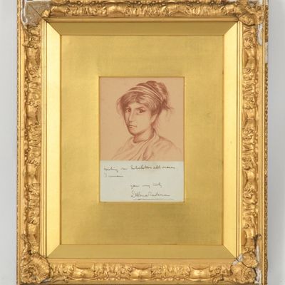 Sale Photo Thumbnail #289: Attributed to Sir Lawrence Alma-Tadema (Dutch/ English, 1836-1912), Study of a Classical Woman