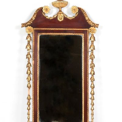 Sale Photo Thumbnail #115: A Federal Parcel-Gilt Mahogany Mirror, 19th Century