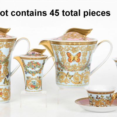 Tea and Coffee Service, Rosenthal for Versace "Jardin" Pattern
