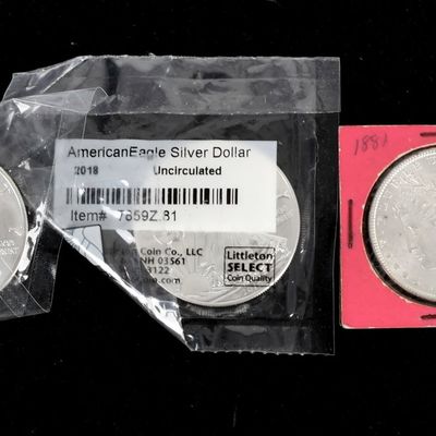 Sale Photo Thumbnail #421: Four American Silver Dollars