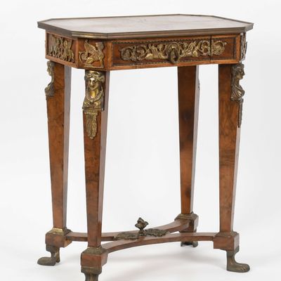 Sale Photo Thumbnail #139: A Continental Gilt-Metal Mounted Walnut Occasional Table, 20th Century